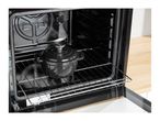 Black oven interior with a black pot on a metal rack, showing rack levels 1, 2, and 3.