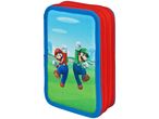 A Super Mario Bros. themed pencil case featuring Mario and Luigi.