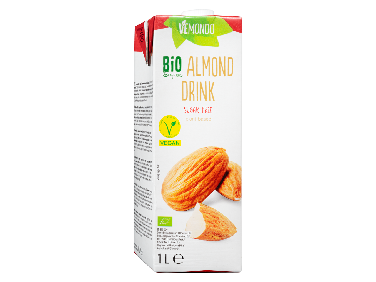 Vemondo bio, cukormentes mandulatej, vegán, 1 literes.