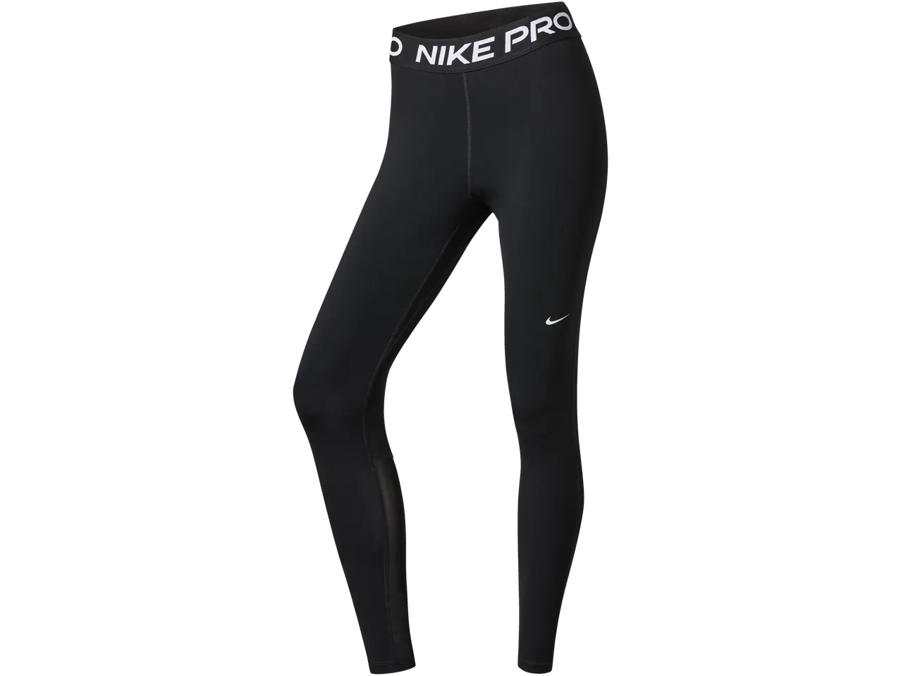 Nike Pro black women's training leggings with a white logo.