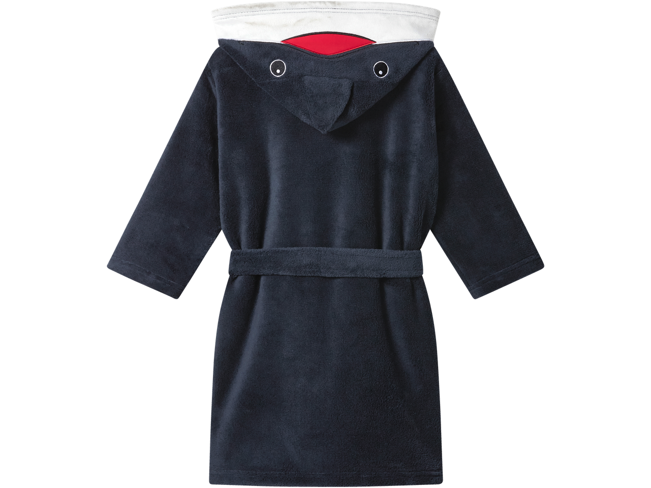 Детски халат LIVARNO home в тъмносиньо с качулка на акула.