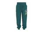Kids' green sweatpants with a dinosaur and Paw Patrol pattern.
