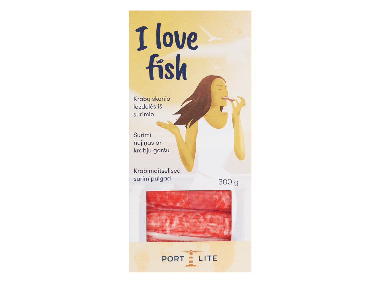 Port Lite krabų lazdelės iš surimi.