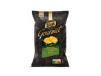 Verpakking van Lay's Gourmet Zeezout, Olijfolie & Kruiden Wavy Cut chips.