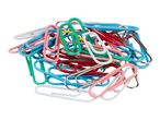A pile of colorful paper clips.
