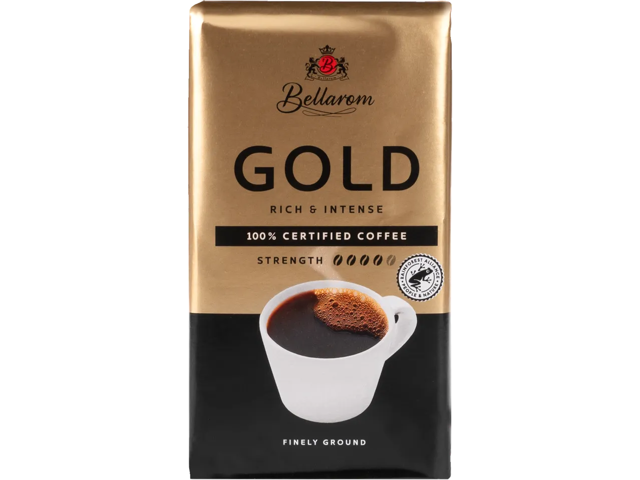 Bellarom Gold: cafea măcinată, bogată și intensă.