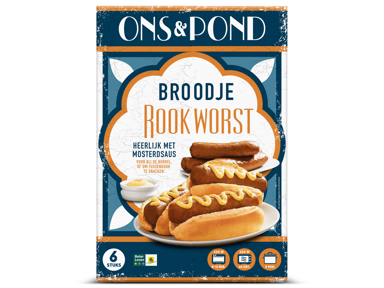 Ons&Pond rookworst in broodjes, klaar om te eten.