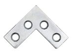 Metal L-shaped bracket with four holes