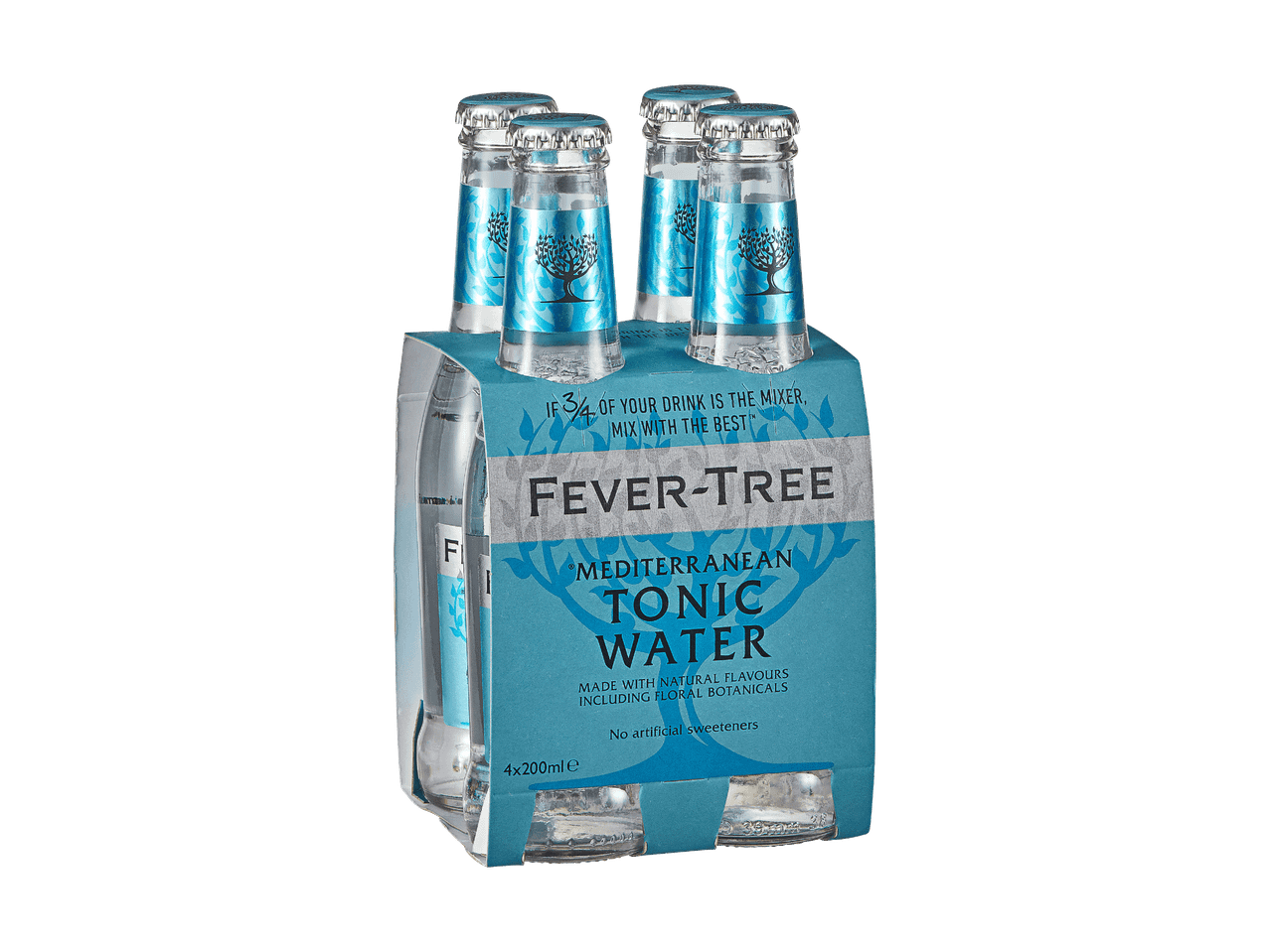 Viererpack Fever-Tree mediterranes Tonic Water.