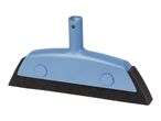 Blue window squeegee with a black foam blade