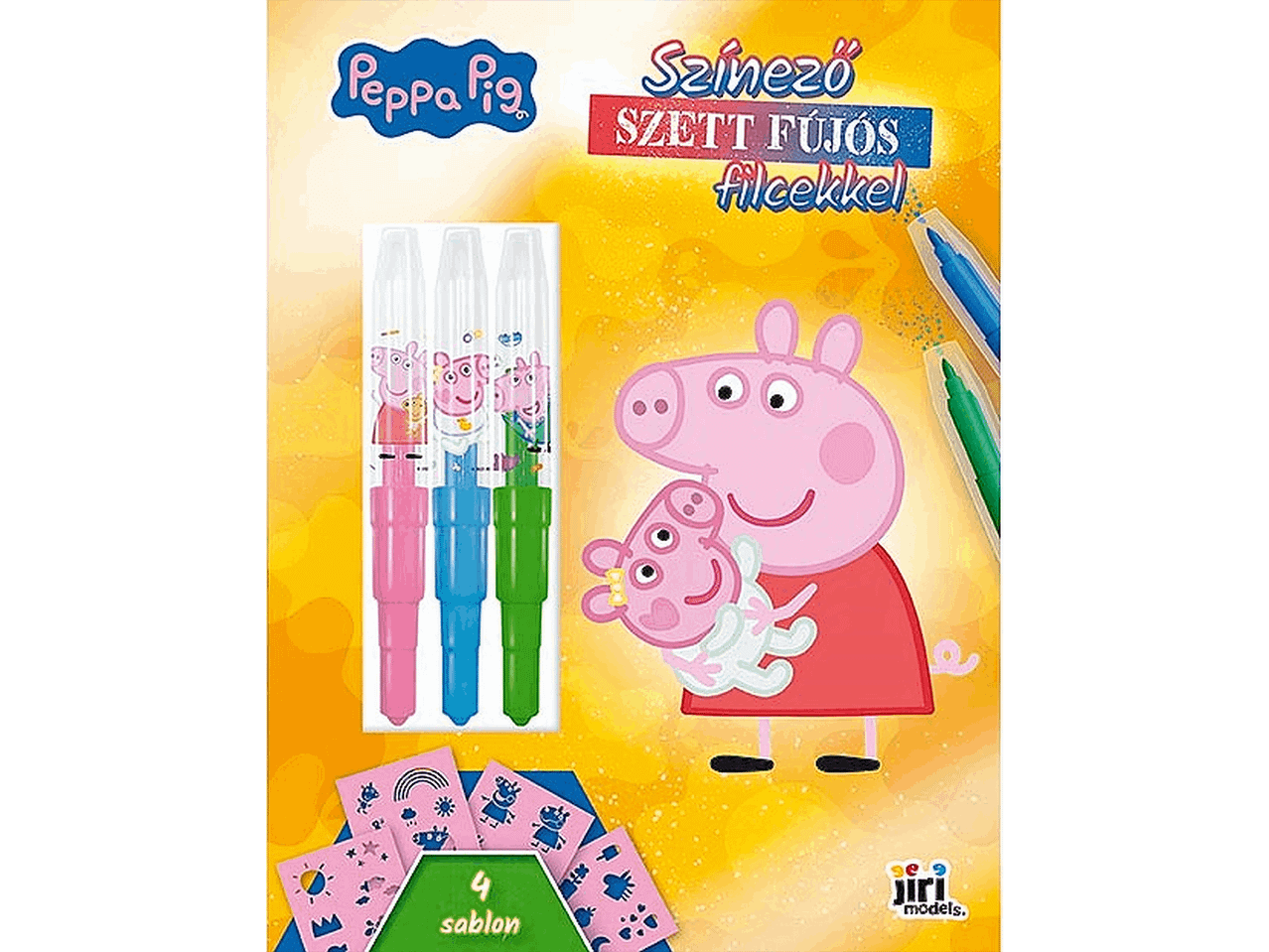 Peppa malacos fújós filctoll készlet sablonokkal