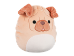 A light brown Squishmallows pug dog plush toy with embroidered features.