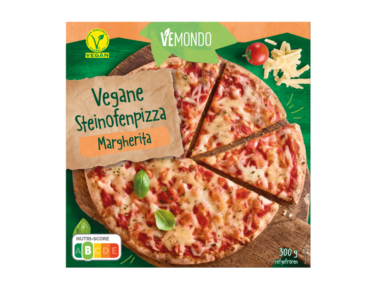 Vemondo vegane Margherita Steinofenpizza.