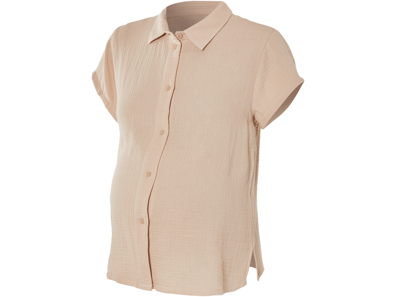 Bēša grūtnieču krekls ar īsām piedurknēm.