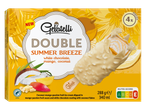 Gelatelli Double Summer Breeze: kokos, mango en witte chocolade ijs.