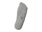 Grey sock with black polka dots and '35-38' size marking.