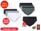 Pakiranje od 6 muških gaćica plus size, različitih boja.
