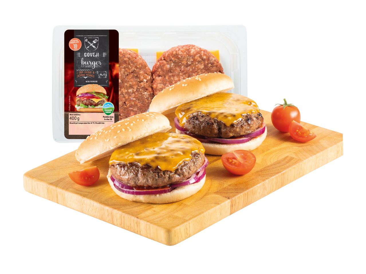 Pojdi na celozaslonski pogled: Grill burger s chedar sirom – Slika 1