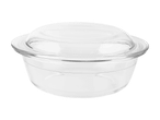 Gennemsigtig glasbeholder med låg