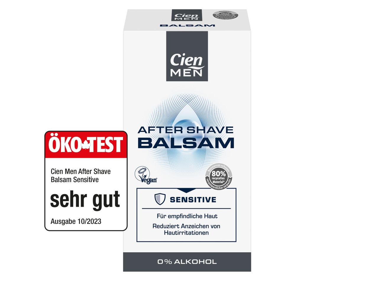 Cien Men After Shave Balsam Sensitive, ÖKO-TEST Bewertung.