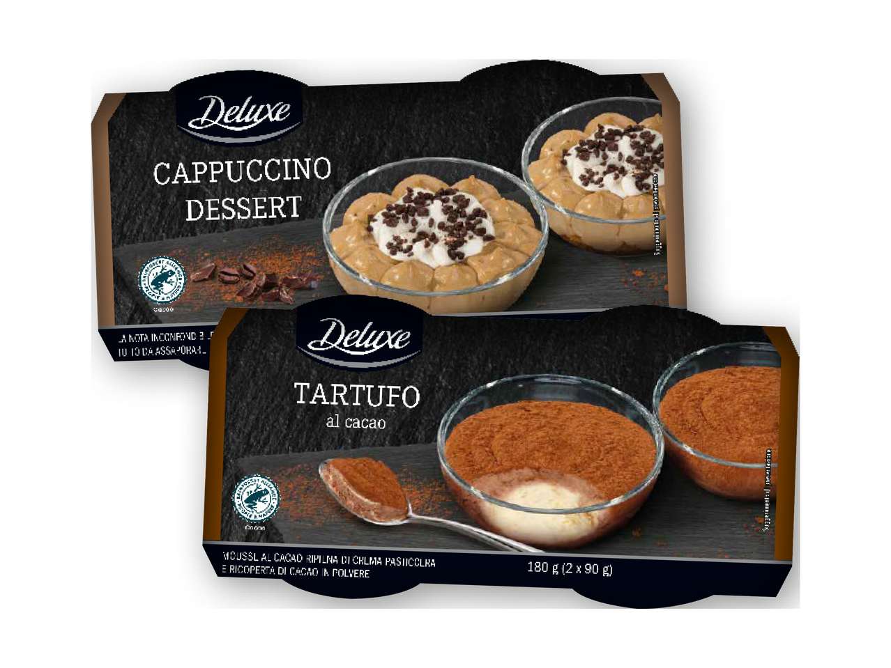 Tartufo al cacao o cappuccino dessert