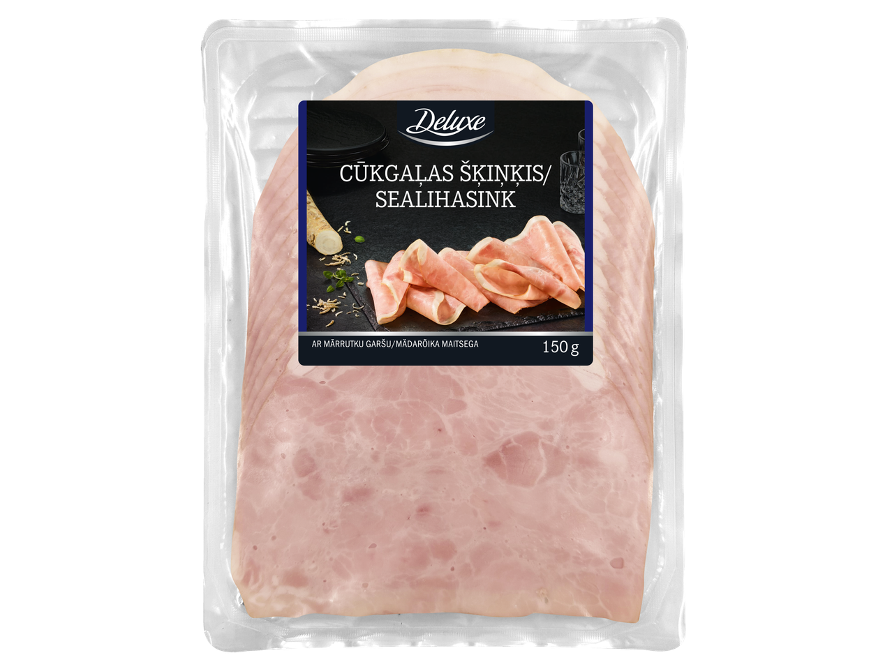 Deluxe sealiha sink mädarõika maitsega, 150g pakendis.