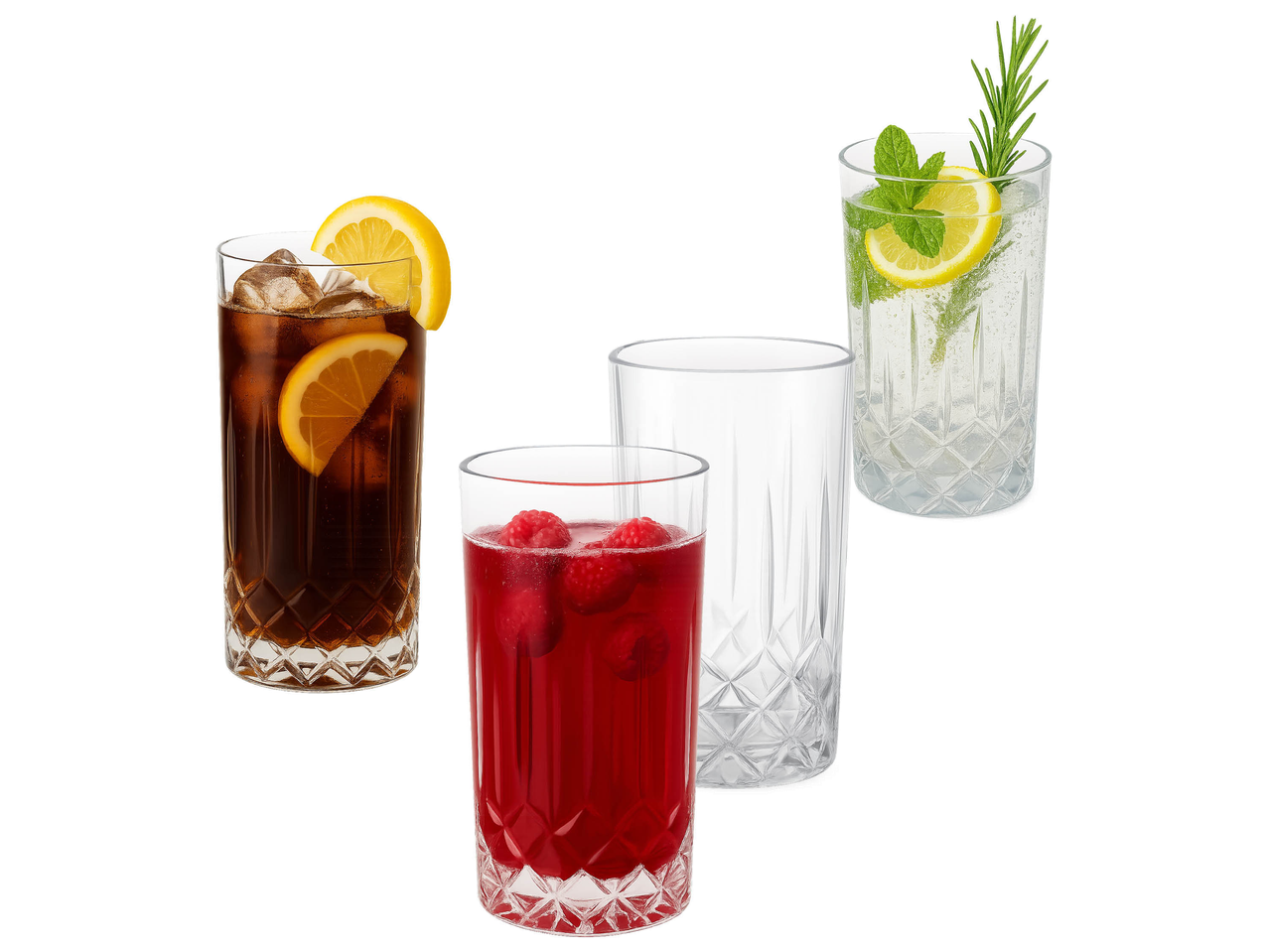 Bicchieri da whisky o long drink, 4 pezzi