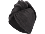 Livarno Hair Turban in dark grey, made of soft, absorbent material with a twisted knot design.