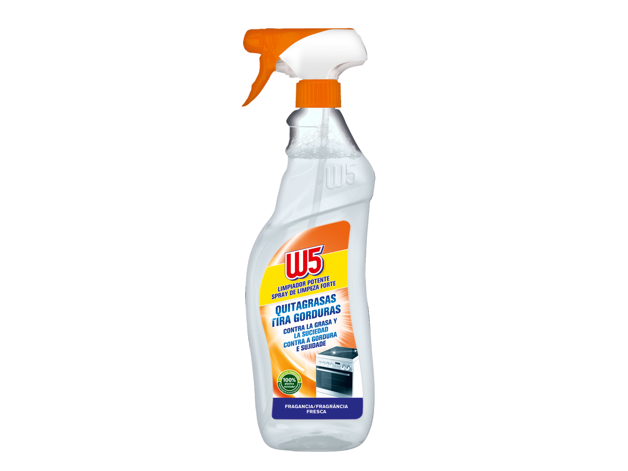W5 Sredstvo para remover gordura, spray de limpeza forte com fragrância fresca.
