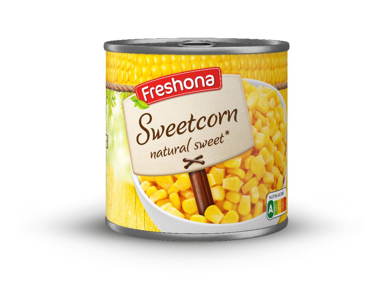 Freshona kukuruz šećerac u konzervi s oznakom Nutri-Score A.