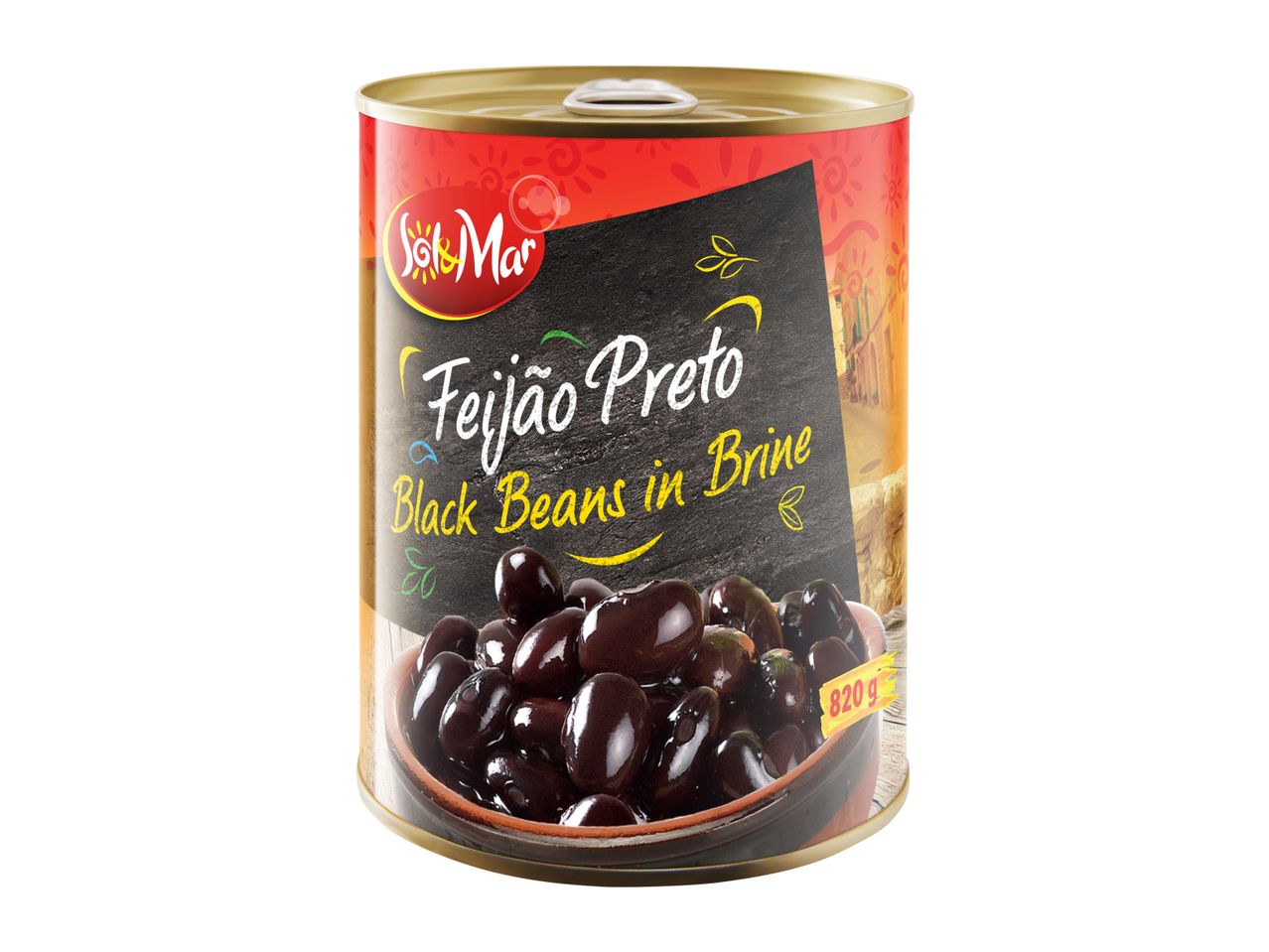 Sol&Mar black beans in brine, 820g can.