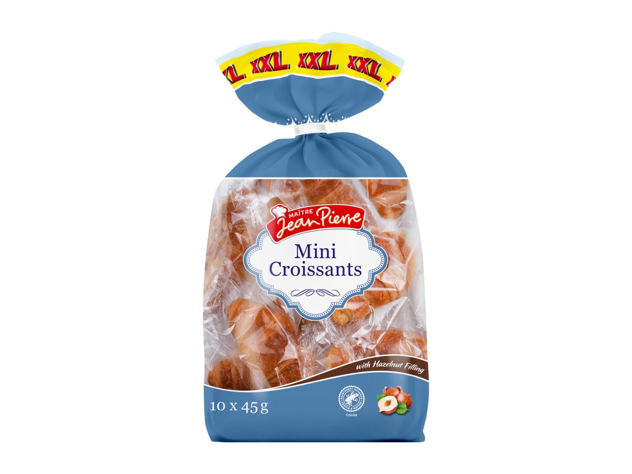 Maitre Jean Pierre Mini Croissants with Hazelnut Filling, 10 x 45g