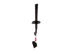 A black kitchen tool with a removable spatula head, shown with a red arrow indicating assembly.