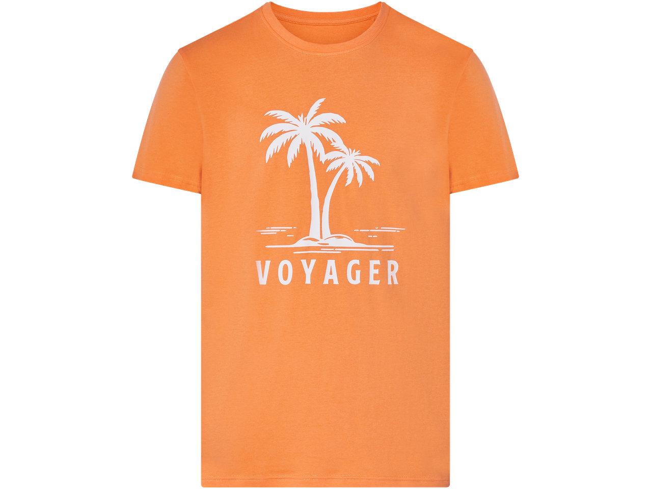 Narancssárga póló pálmafás „VOYAGER” feliratos mintával