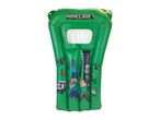 Green inflatable pool float with Minecraft characters and logo.