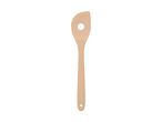 Wooden cooking spoon with a hole in the head and handle