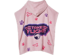 Toalha de banho com capuz rosa para crianças com a inscrição 'Take Flight'.