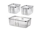Cestos de fritadeira de aço inoxidável SILVERCREST®, dois pequenos e um grande.