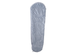 Saco de dormir CRIVIT cinzento com fecho lateral e acolchoamento em forma de S.