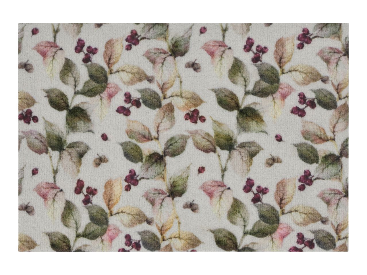 Floral pattern with autumn leaves and berries on a light background
