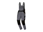 Men's grey and black work dungarees with multiple pockets and knee reinforcement