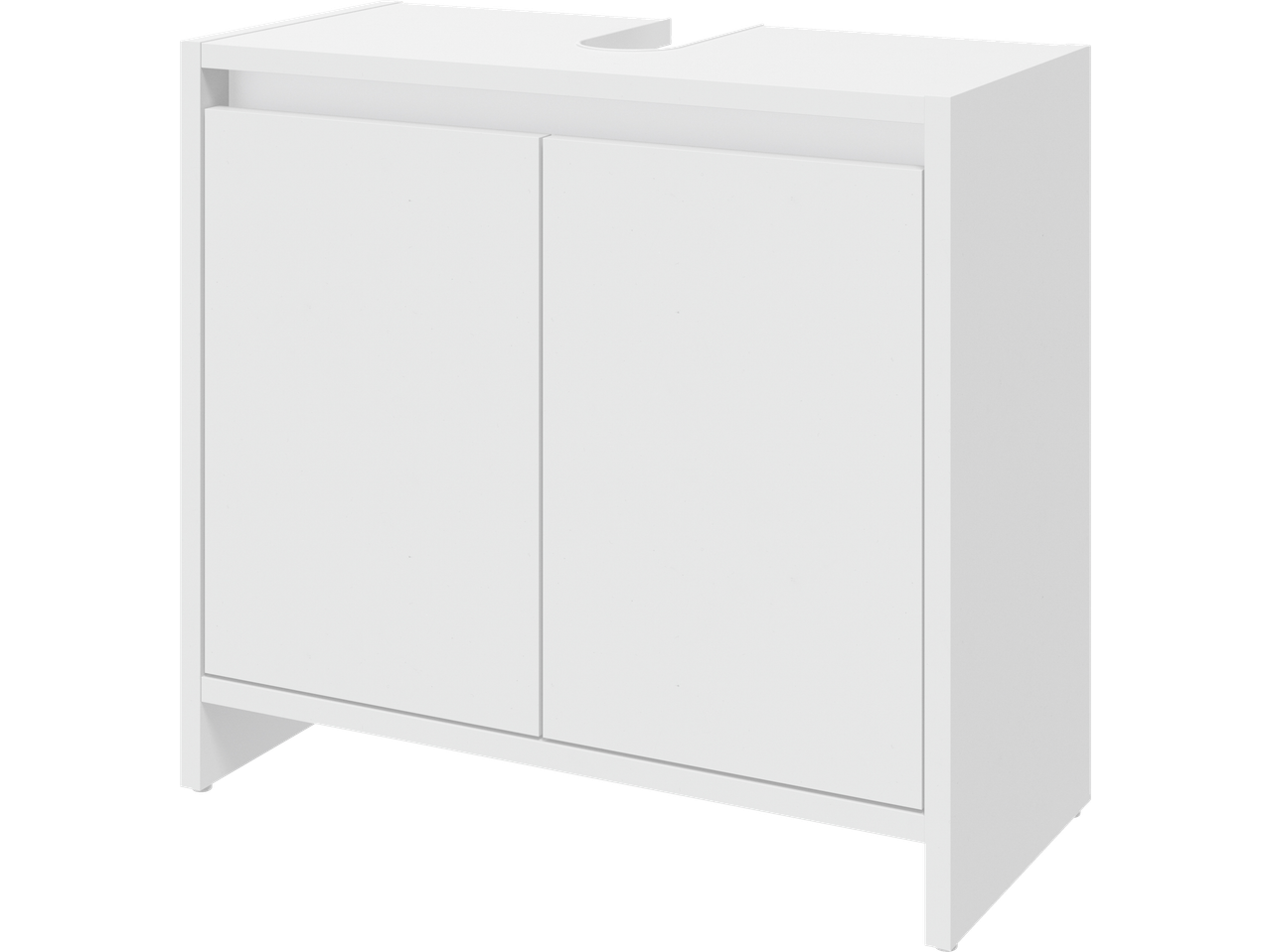 LIVARNO weißer Waschbeckenunterschrank mit zwei Türen und Waschtischausschnitt.