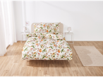 Lenjerie de pat din microfibră satinată LIVARNO home cu imprimeu de toamnă.