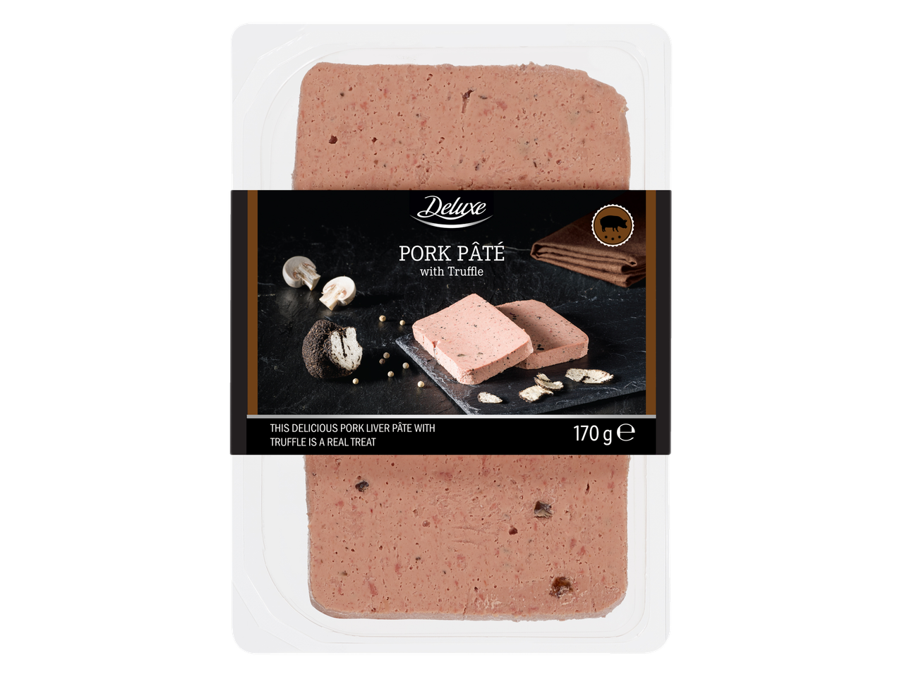 „Deluxe“ kiaulienos paštetas su triufeliais.