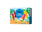 Gelatelli Aventura no Mar picolés: melancia, manga e barras de fruta em camadas.