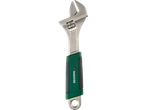 Parkside adjustable wrench with green handle.