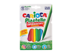 Pachet cu 12 creioane Carioca Plastello, super rezistente și culori vibrante.