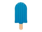 Blue popsicle-shaped inflatable pool float with a beige stick
