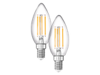 Dvi E14 LED žvakės formos lemputės.