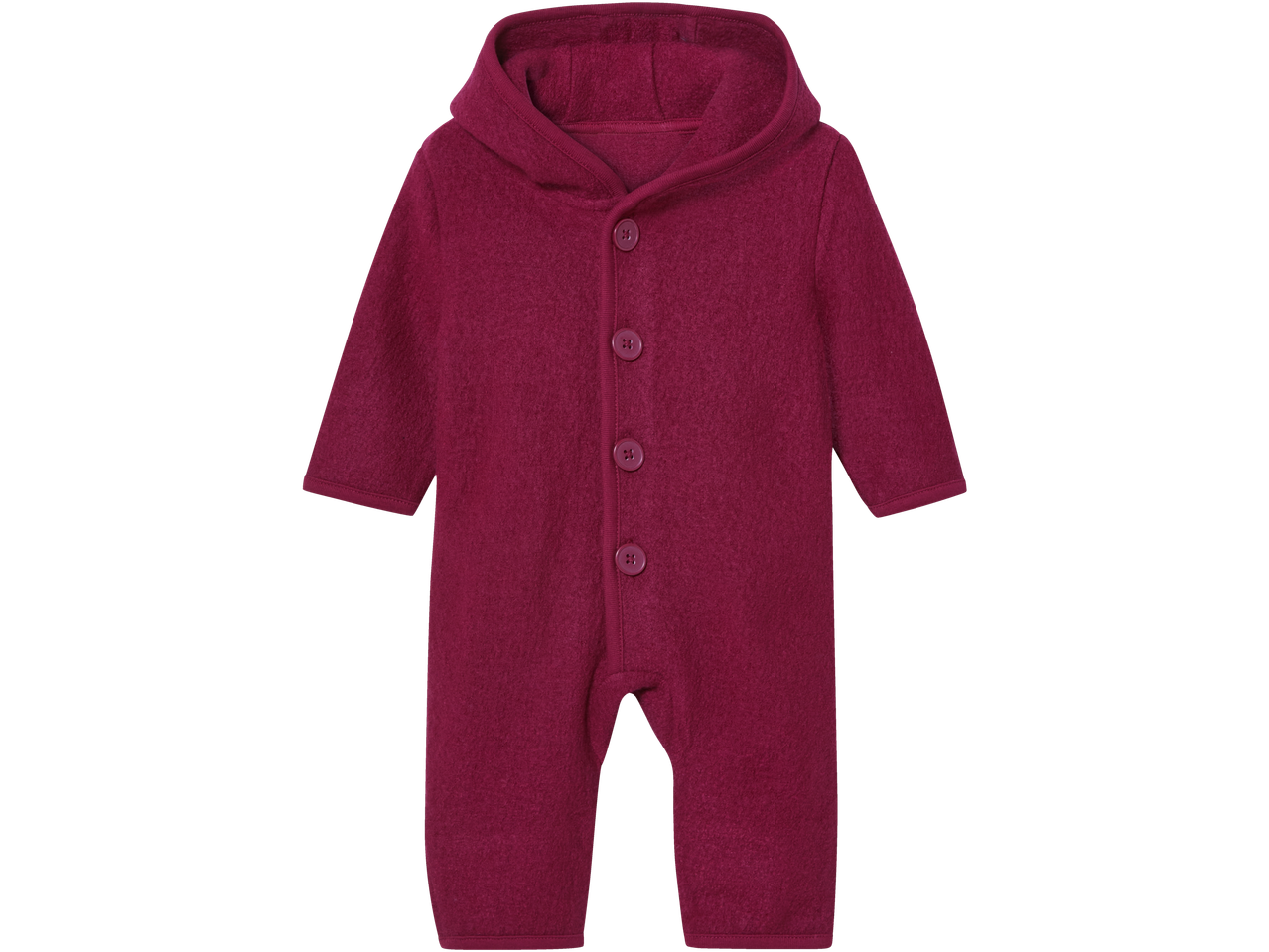 Lupilu® (GOTS) baby jumpsuit van merinowol in frambooskleur